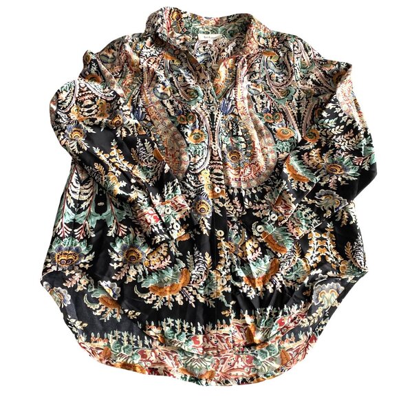 Böhme Auden Paisley Shirt Size XS NWT Mother of Pearl Button Up & Sleeves - Picture 3 of 12